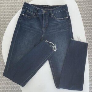 Banana Republic High Rise Skinny Raw-Hem Med Wash